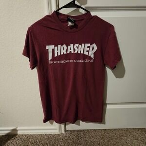 THRASHER SKATEBOARD MAGAZINE Short Sleeve T Shirt Burgundy Men's Size S